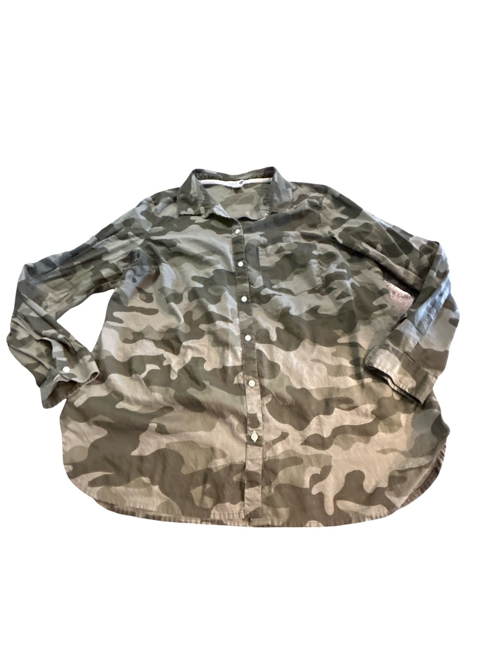 Women’s Old Navy Classic Camo Camouflage Button Up Shirt XL